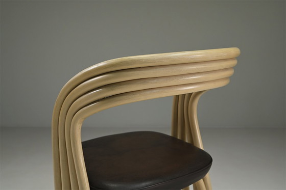 Image 1 of Set of 4 rattan dining chairs, 1980s Italy.