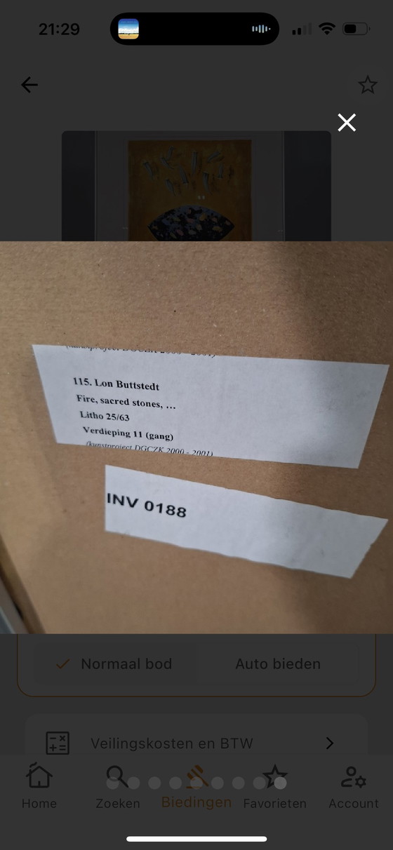 Image 1 of Serigrafía de Lon Buttstedt 85x67 Piedras sagradas del fuego