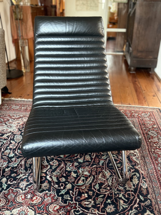 Image 1 of Leolux Wha Wha schwarzes Leder