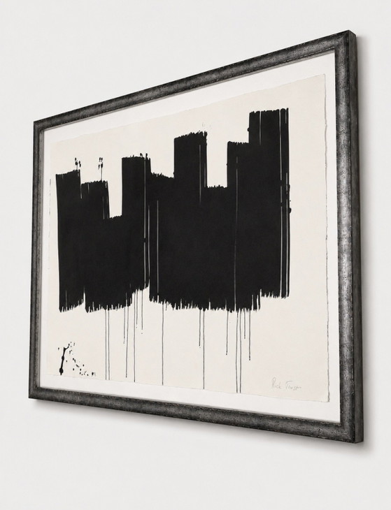 Image 1 of Großes, signiertes abstraktes Werk von Rick Triest – Schwarz/Weiß