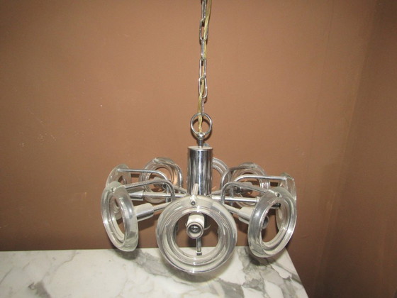 Image 1 of lampadario vintage dischi cristallo