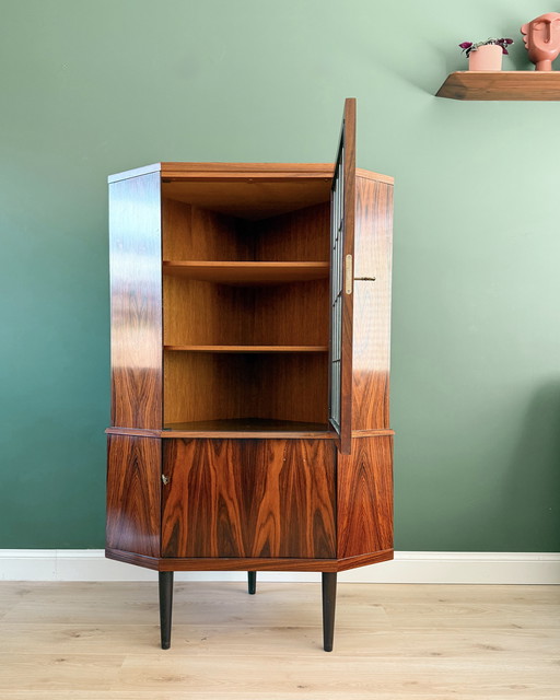 Vintage Deense palissander hoekkast