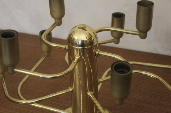 Image 1 of Lampadario a spirale in ottone a 3 livelli e 12 luci, metà secolo, anni '60