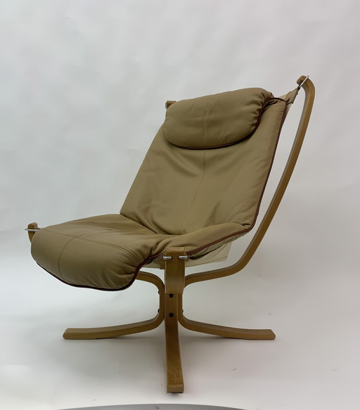 Falcon Leather Lounge Chair By Sigurd Ressel For Vatne Møbler, 1970S