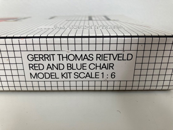 Image 1 of Rietveld Red and Blue Chair Model Kit Scale: 1:6.