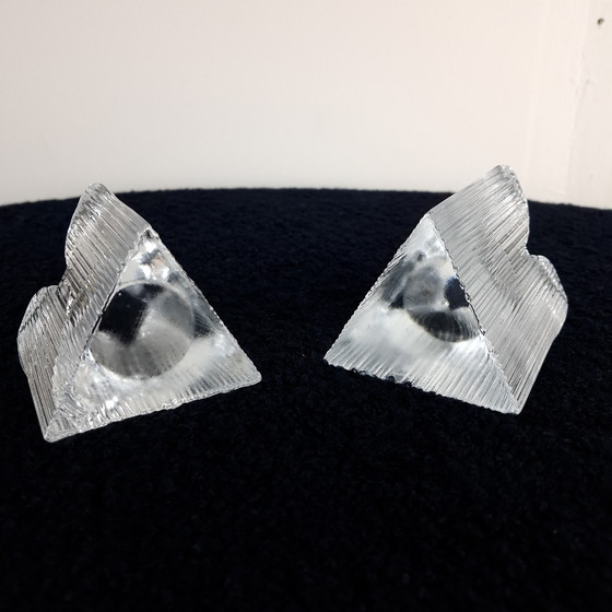 Image 1 of 2x Vintage Kosta Boda waxinelichthouders Skyline