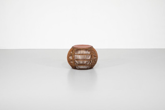 Image 1 of Sgabello vintage in rattan e vimini, Italia, anni '60.