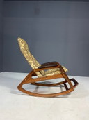 Sedia a dondolo, lavorazione del legno, anni '70, Cecoslovacchia