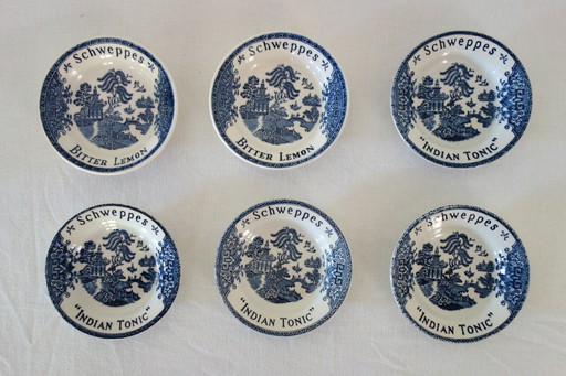 6 coupelles Schweppes ramasse monnaie vintage