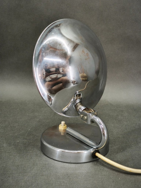 Lampe de table chromée Bauhaus des années 1930, modèle 3530, par Napako, Tchécoslovaquie – Metal (photo 9 of 10)