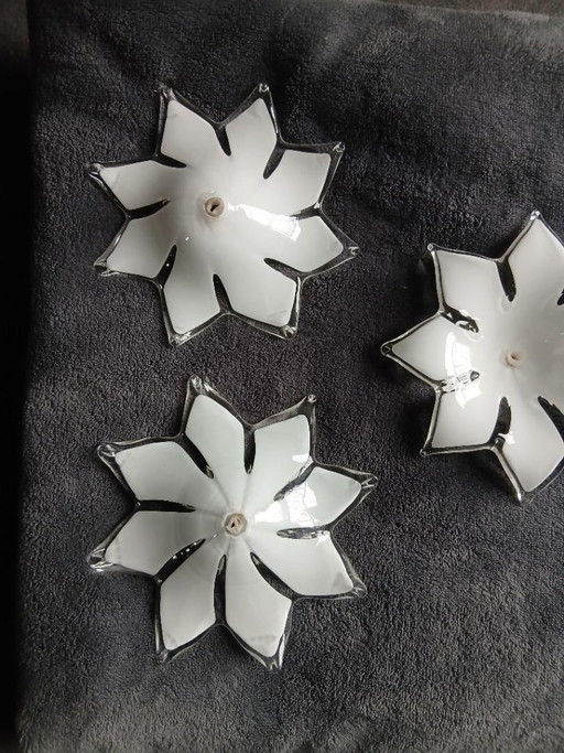 7 fleurs anciennes en verre pour lustre applique murano 