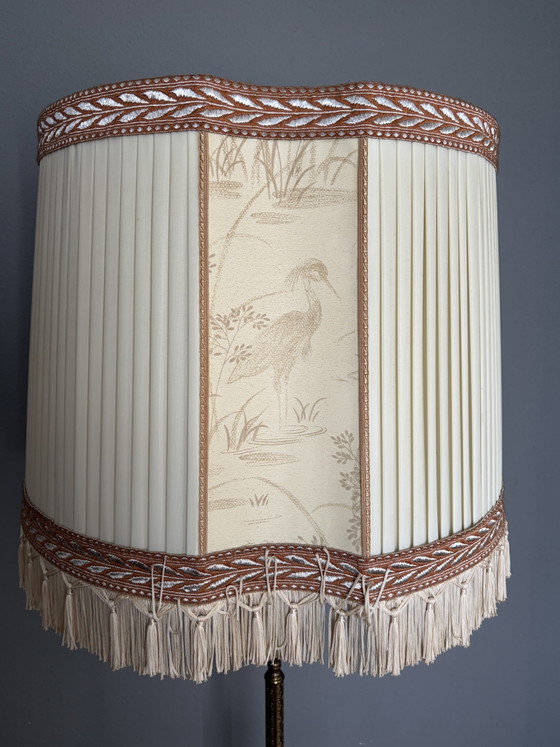 Lampada da Terra Vintage Onice Marmo Ottone Con Paralume – Lampade da terra, Marble, Textile (photo 10 of 11)