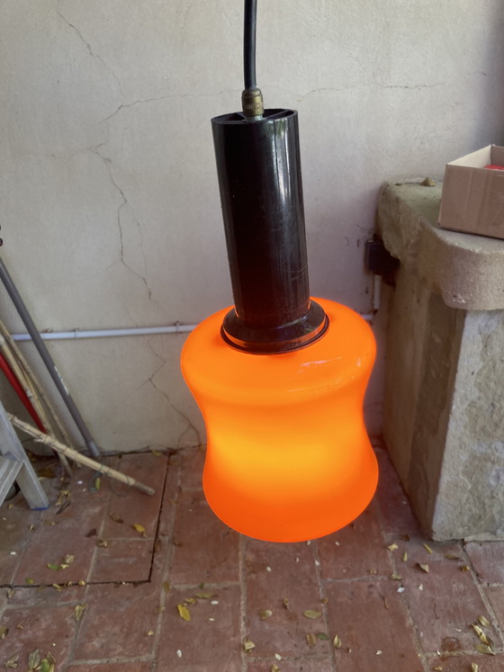 Image 1 of 2 Opaline pendant lights by Massimo Vignelli Made in Italy vintage 