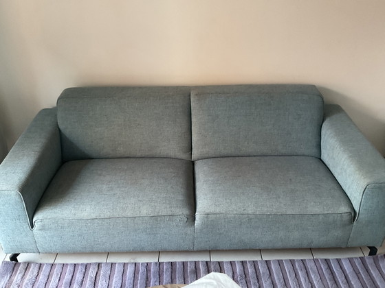 Image 1 of Canapé Trois Places Tissu Bleu 214/58/82 Cms