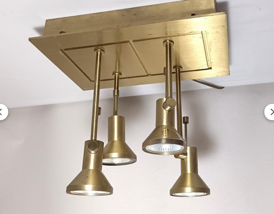 Image 1 of Ceiling Light, Table lamp, Postmodern, Mid Century Modern, Sische-Germany attr, Flush Mount, Satined Brass, multi-directional, r