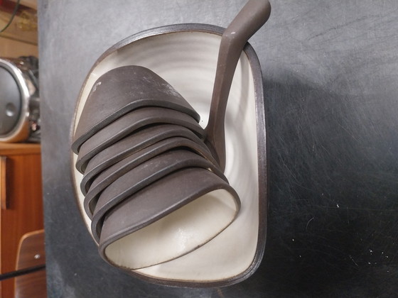 Image 1 of 1 x peanut set by Ravelli, 8-piece, including original spoon, 1970s