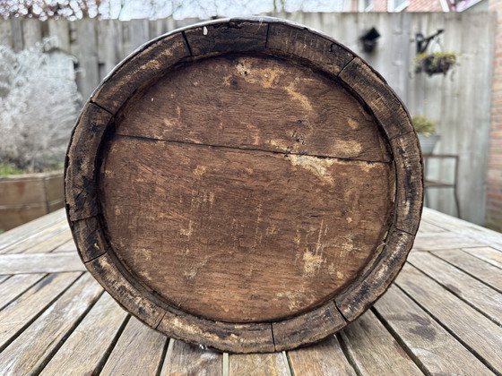 Image 1 of Bouée de pêche ancienne en bois | Chêne massif et fer forgé | XIXe siècle