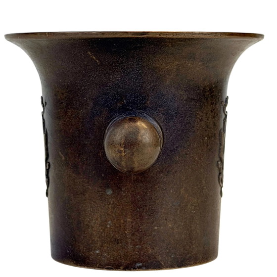 Antieke Italiaanse bronzen vijzel en stamper – ca. 1880–1900 – Keukenaccessoires (photo 5 of 8)