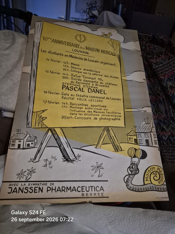 Poster Vintage Maison Medicale Louvain – Janssen Pharmaceutica, Paper (photo 6 of 7)