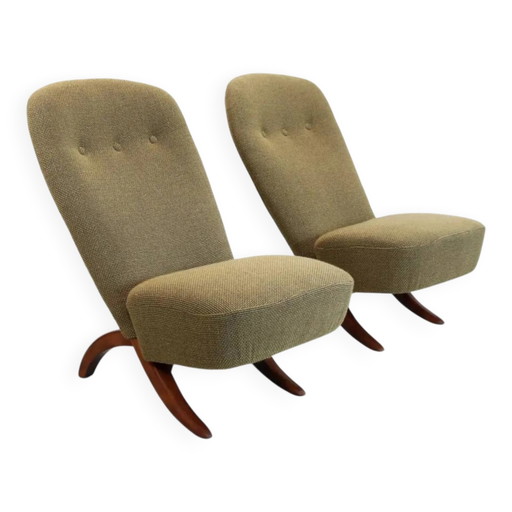 Ensemble de deux chaises Congo par Theo Ruth pour Artifort, 1960 – kuipstoelen, Wood, Mid Century Modern