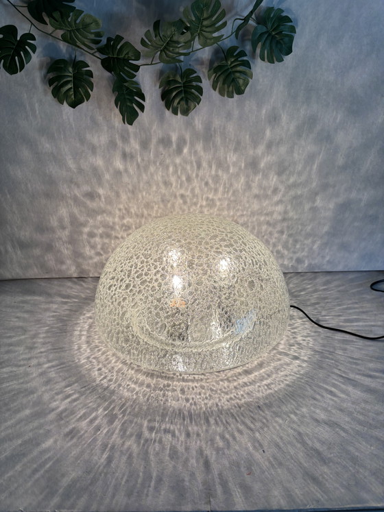 Image 1 of Lampe de plafond / lampe de table vintage Doria Leuchten en verre glacé MCM