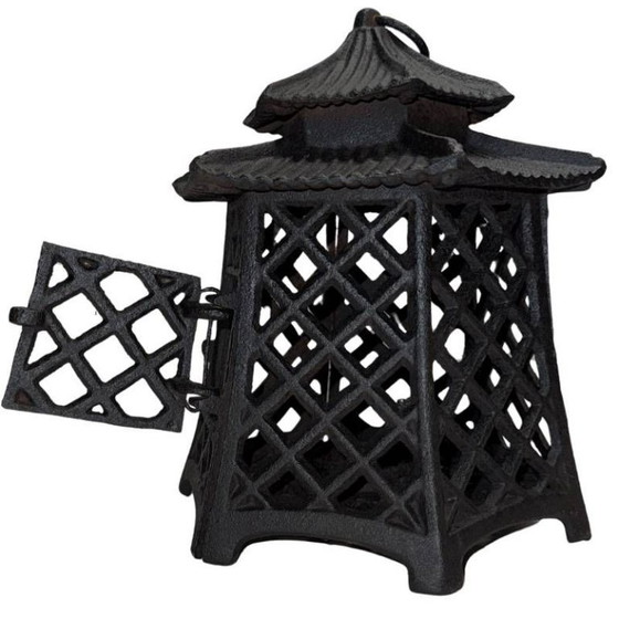 Image 1 of Antica lanterna giapponese a forma di pagoda – Ghisa pesante – 24 cm (3,8 kg)