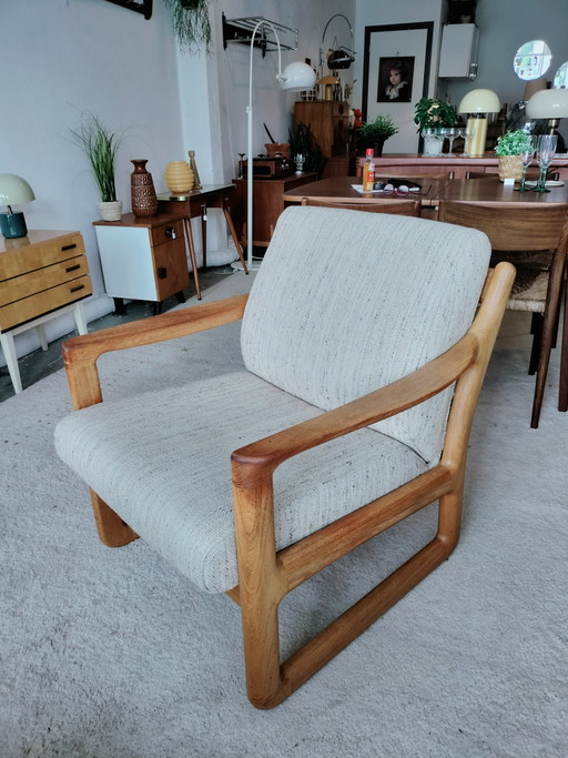 Poltrona vintage in teak danese, Silkeborg – fauteuils, Wool, Wood