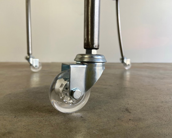 Image 1 of 6x Bert Plantagie Arc Eetkamerstoel Rood Met Wieltjes