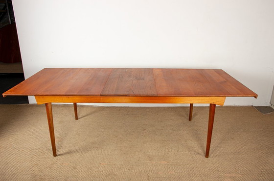 Image 1 of Zeer grote uitschuifbare tafel, 290 cm, van massief teakhout, model 542, van Inger Klingenberg voor France & Son 1960.