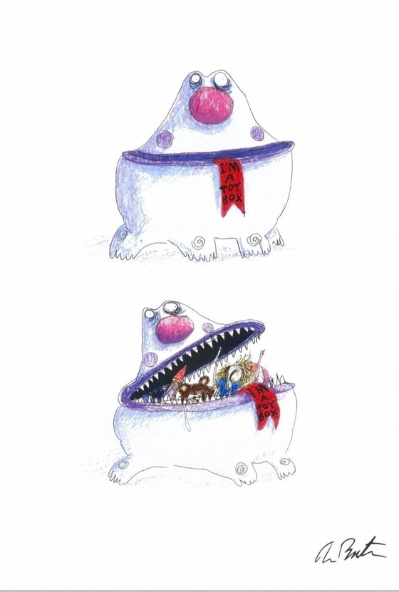 Image 1 of Tim Burton – Je suis une boîte à jouets – Tirage officiel signé en édition limitée – 20 x 30 cm