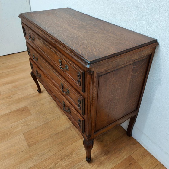 Image 1 of Cassettiera vintage in legno, comò, cassettiera, mobili da bagno