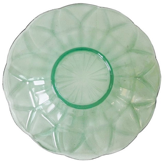 Image 1 of Cuenco Art Decó vidrio verde menta años 1930