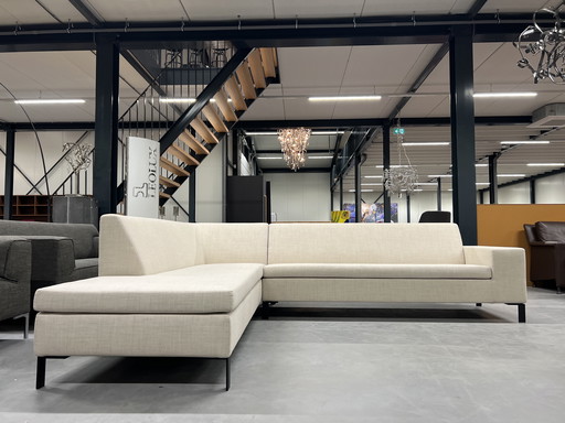 Divano angolare Gelderland 7610 con sgabello in tessuto Clara