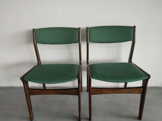 Image 1 of Chaises de salle à manger vintage danoises en teck des années 1960 (style Erik Buch)