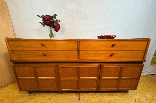 Mid Century Retro Vintage Teak Sideboard by Nathan (Circa 1960–1970)  A stylish and highly versatile mid century modern teak sid