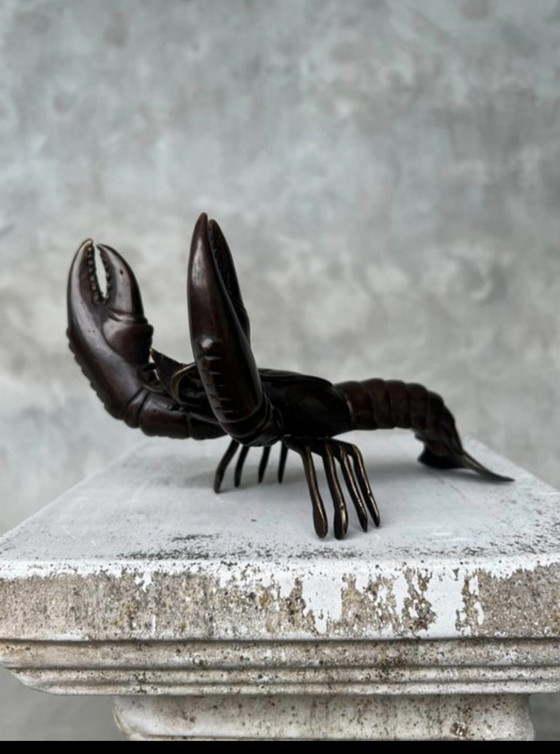Image 1 of Sooka Bronze-Skulptur Hummer - 19*11cm - dunkle Bronze Beeindruckender großer Hummer aus Bronze, Sonderanfertigung, schwarz