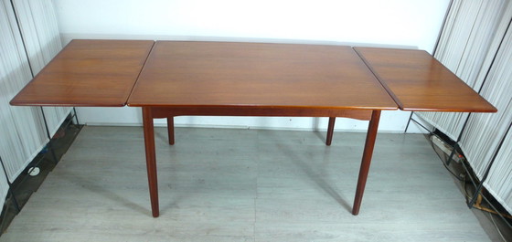 Image 1 of Table à manger extensible en teck des années 60, style Mid-Century Modern, rectangulaire, vintage