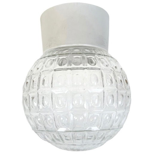 Vintage witte porseleinen plafondlamp, jaren 70