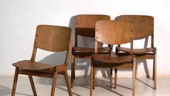 Vintage Thonet dining chairs (c.1950). Set of 4 pieces (photo 3 of 40)