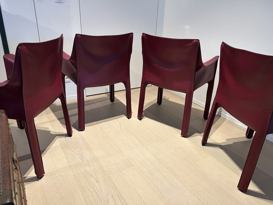 Image 1 of 4x Cassina stoelen bordeaux