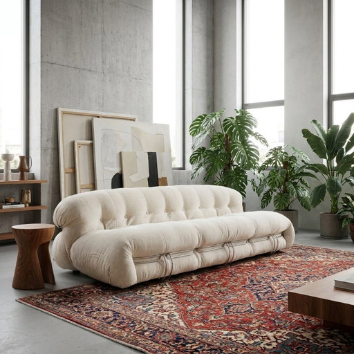 Divano Soriana a 4 posti di Afra & Tobia Scarpa, Cassina, Italia 1969