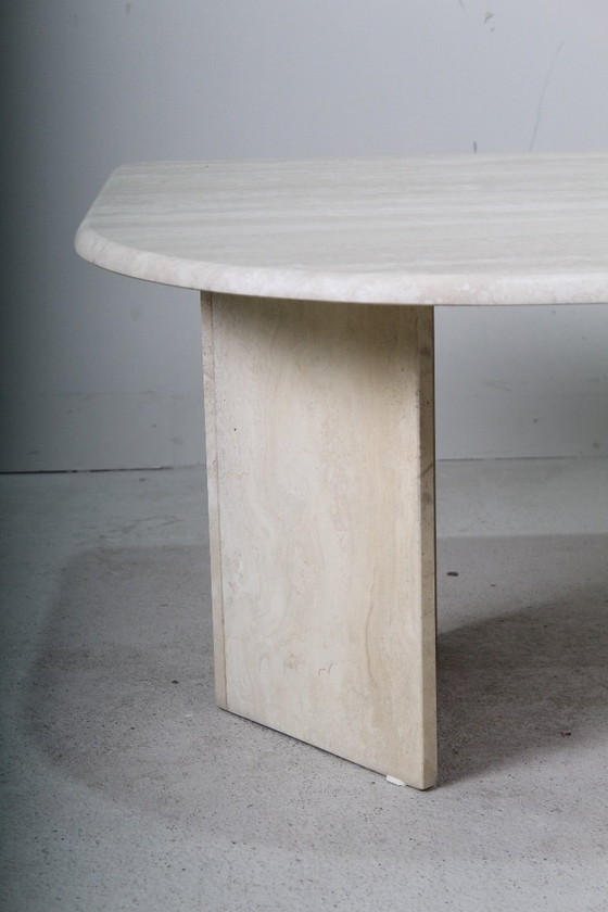 Image 1 of table basse vintage en travertin naturel