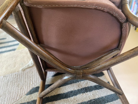 Vintage Rotan Oorfauteuil – Vermoedelijk Rohé – Rohé Noordwolde, Rattan, Textile (photo 6 of 11)