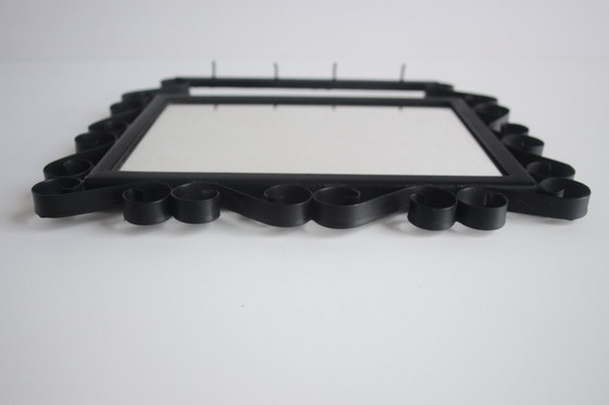 Image 1 of Miroir mural vintage en métal avec crochets, années 1960.