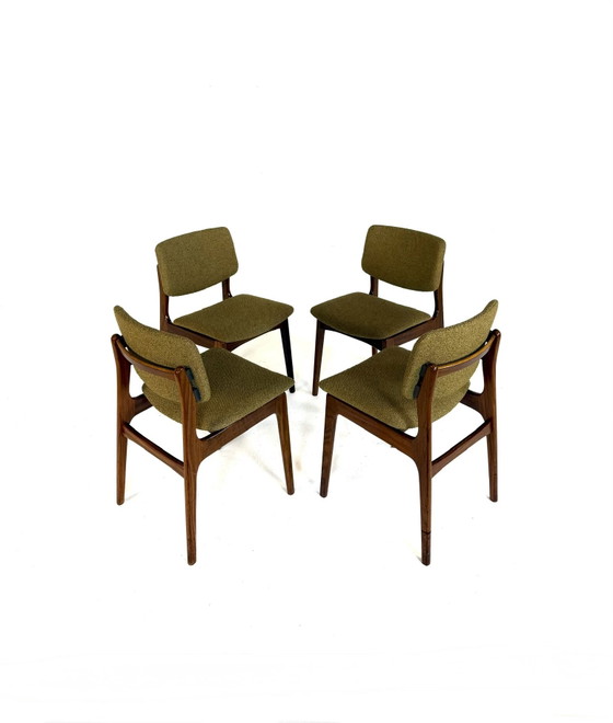 Image 1 of 4 chaises de salle à manger danoises restaurées des années 60