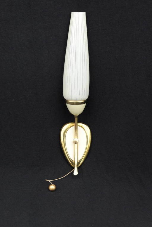 Wilhelm Riphahn Wandleuchte „Feinste Fünfziger“ in Pastellweiß * Bauhaus * 1950er * Vintage