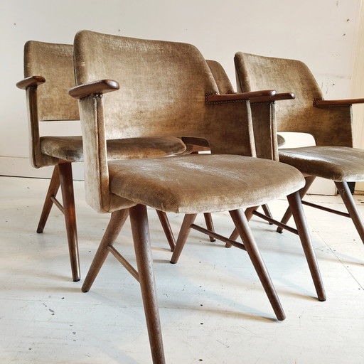 Vintage PastoeF30 Esszimmerstühle 'Samt'