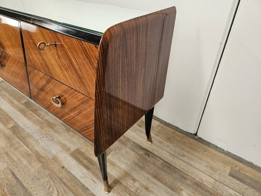 Mid-Century 1950s Mahogany Chest of Drawers with Mirror