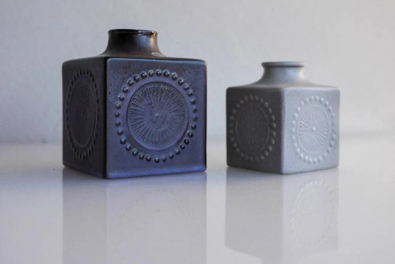 Image 1 of Mid-century Scandinavian modern art pottery vases in ceramic by Göran Andersson for Upsala Ekeby, Sweden, 1970s, set of 2
