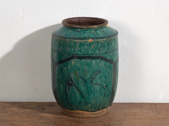 Antieke geëmailleerde vaas met plantaardige motieven (ca. 1820) #15 – Vazen, Ceramic (photo 30 of 40)